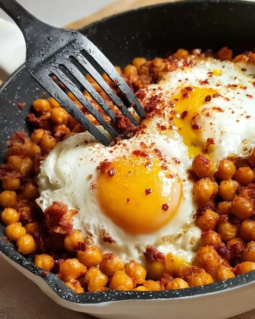 Delicious chickpea fried eggs served on a plate with fresh vegetables.